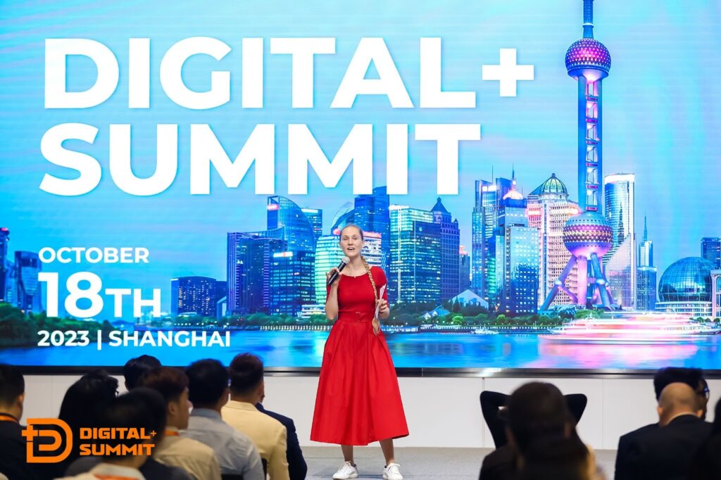 Ashley speaking on the benefits of customer centricity at the Digital+ Summit in Shanghai.