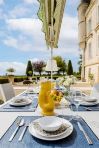 Outdoor breakfast table