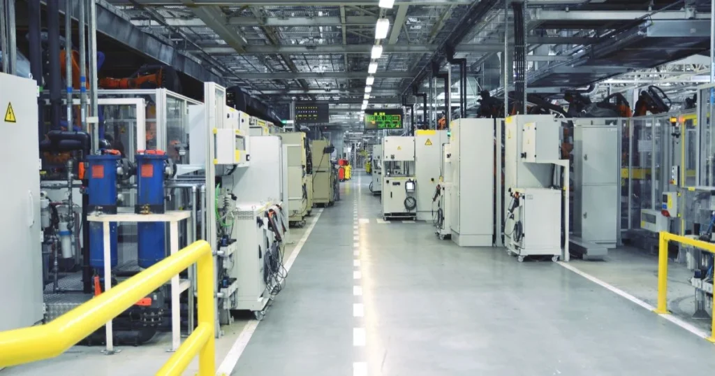 Automated manufacturing in China inside a smart factory