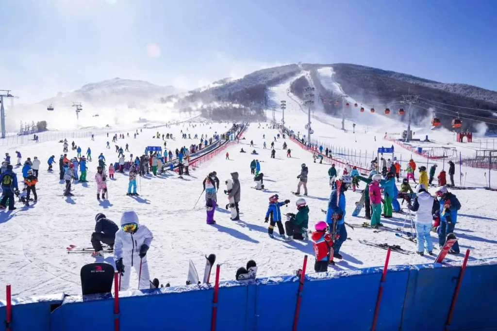 Busy ski resort highlighting the growth of winter tourism and the ice and snow economy in China