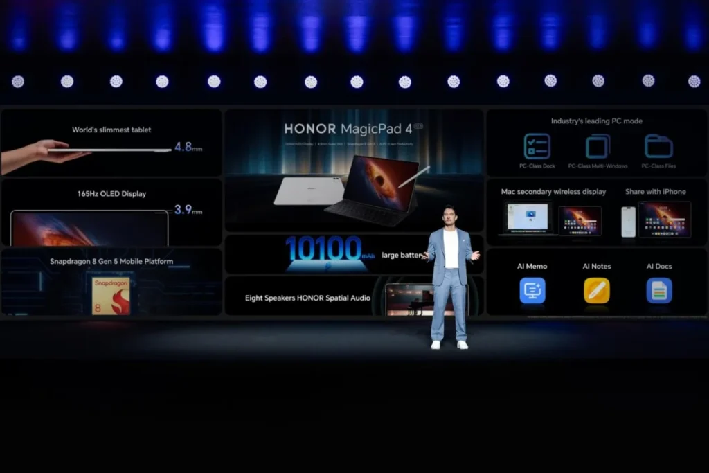 Honor MagicPad launch highlights AI features, PC mode, and cross-device tools in the brand’s ecosystem push.