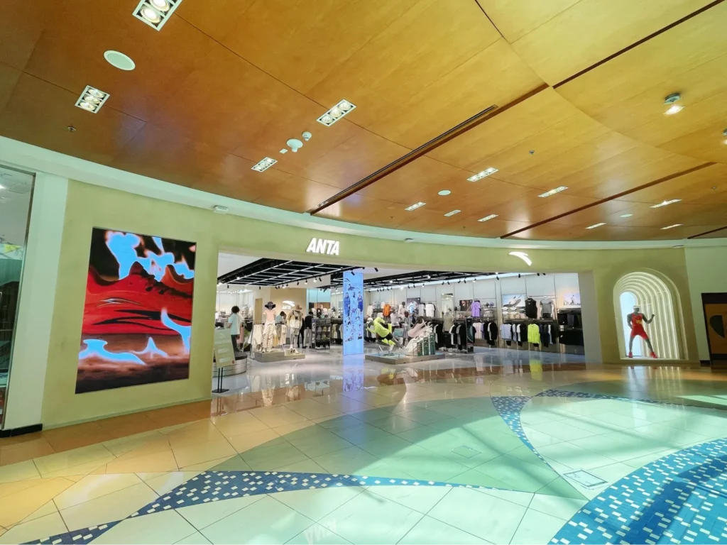 ANTA store interior in shopping mall