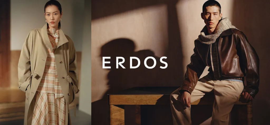 ERDOS campaign featuring seasonal outfits