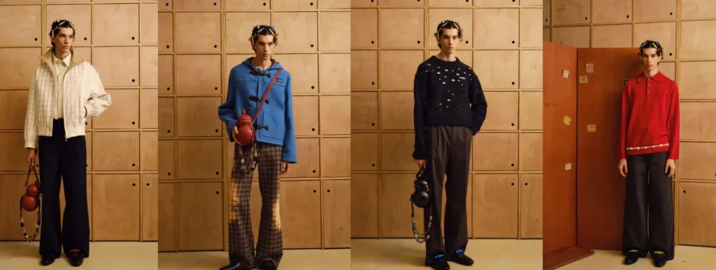Menswear collection with layered casual outfits