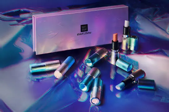 Iridescent lipstick collection on display