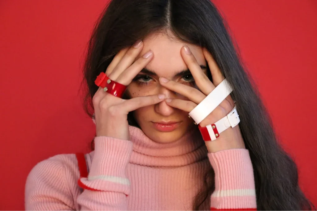 Model wearing SHUSHU/TONG accessories