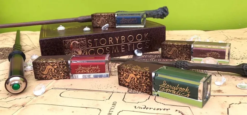 Storybook Cosmetics themed makeup display