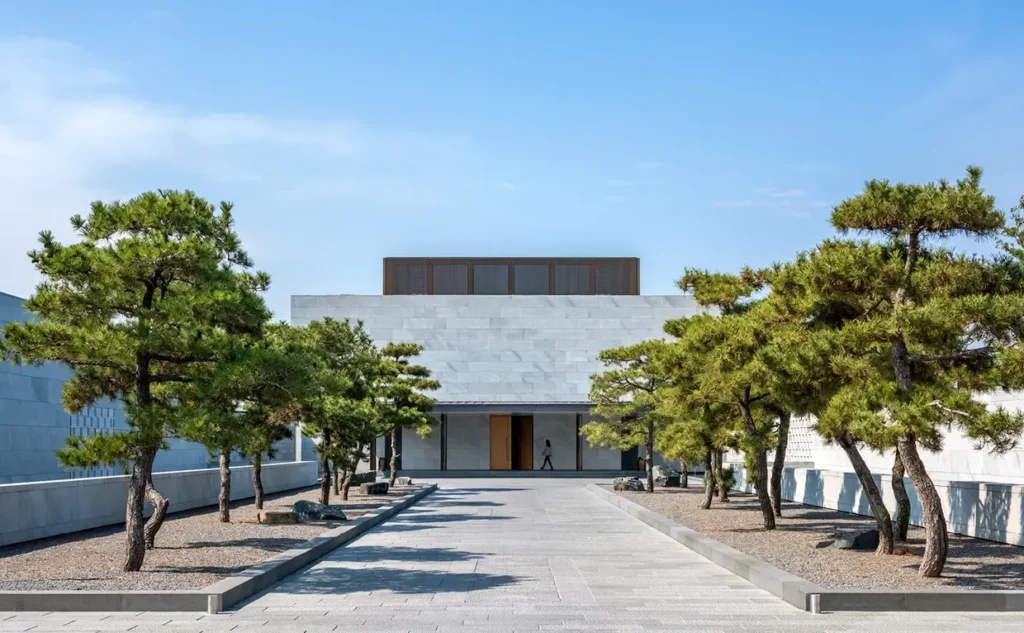 Contemporary architecture and landscaped entrance at Amanyangyun