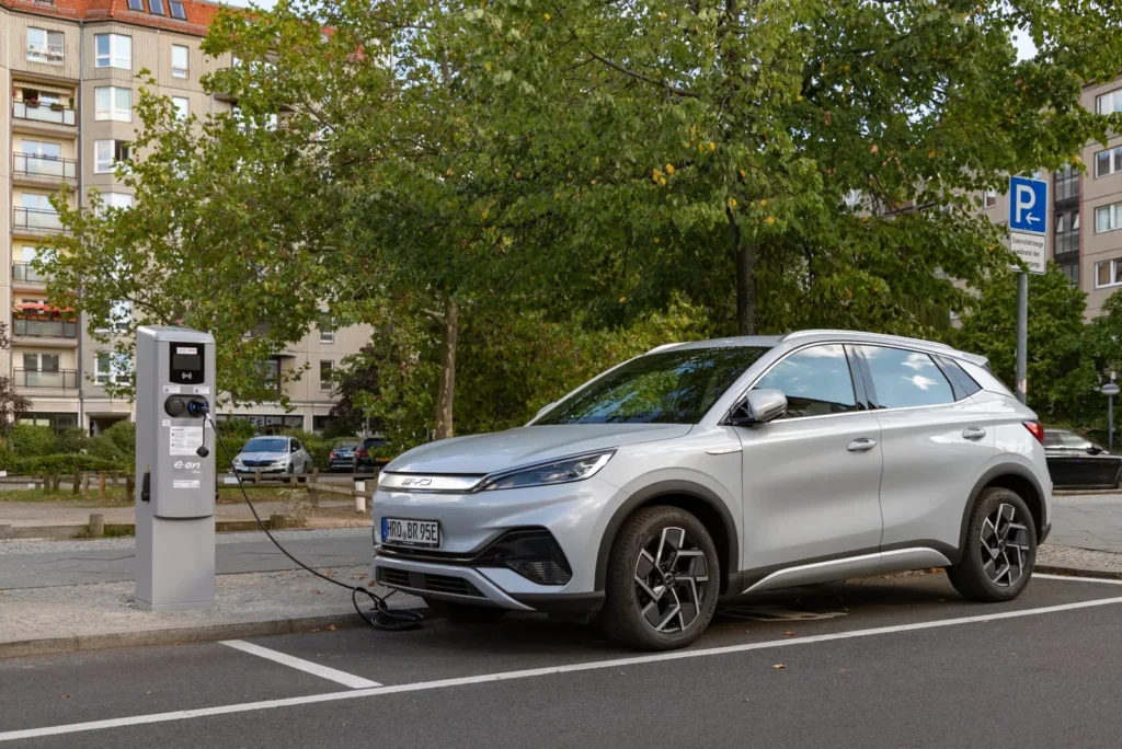 BYD Atto 3 electric SUV at a charging station