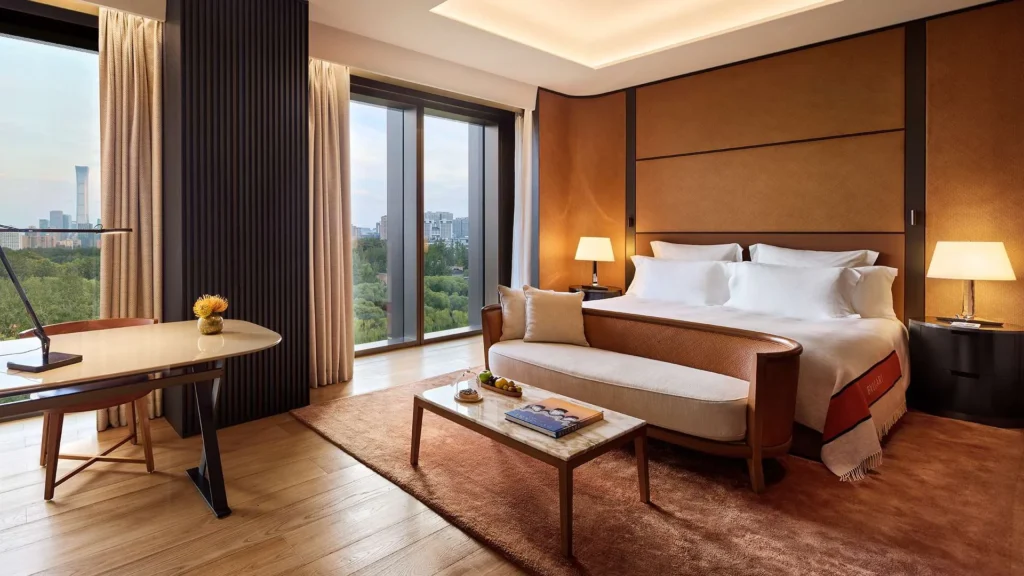 Luxury guest room with Beijing city views