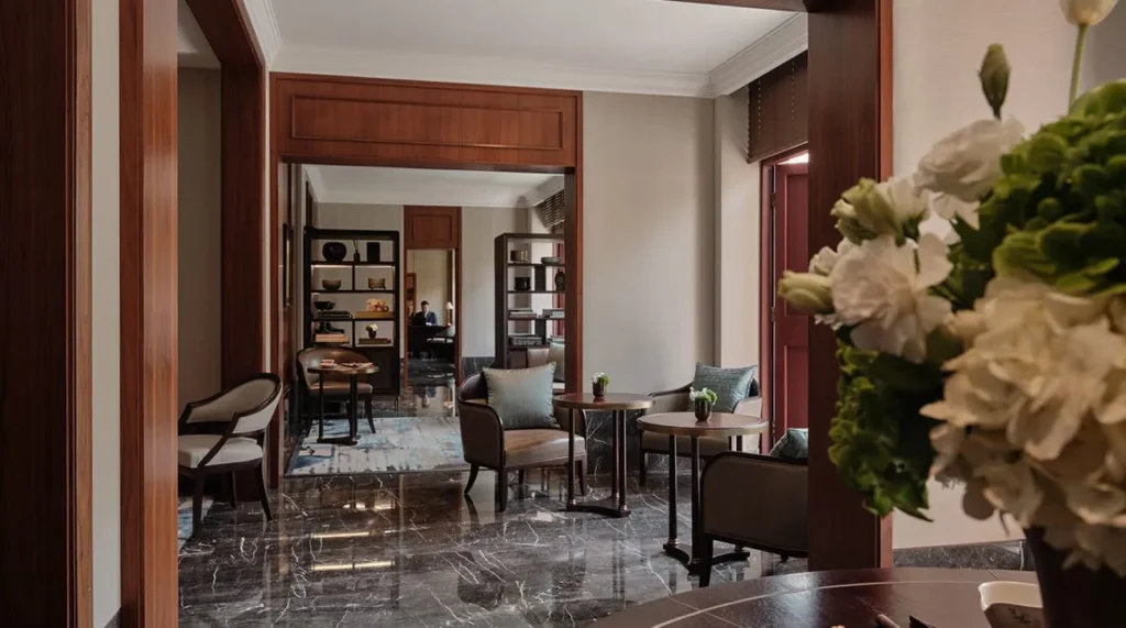 Elegant lounge interior at Capella Shanghai