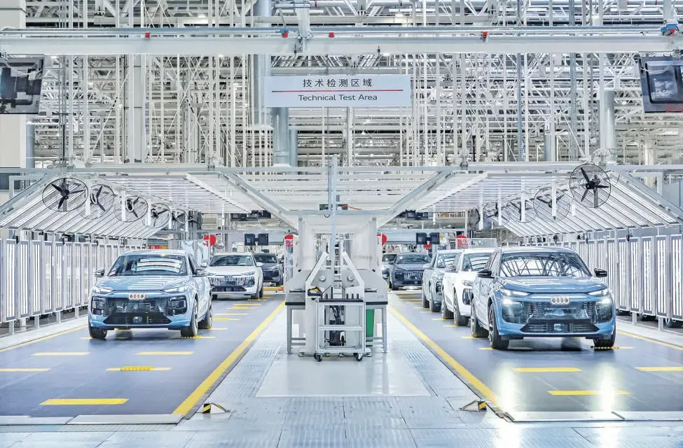 Chinese cars undergoing factory testing