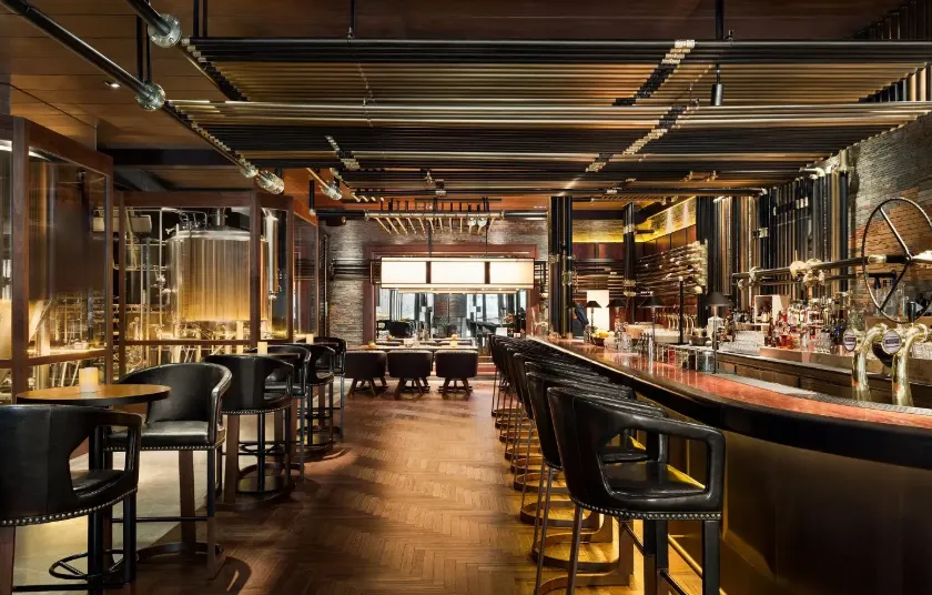 Stylish brewery and bar interior