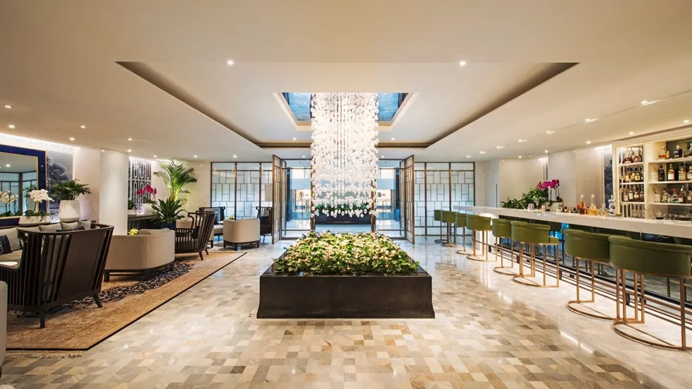 Stylish lounge and bar inside The Peninsula Beijing